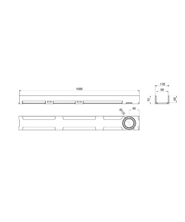 Bộ rãnh thoát nước Euroline E100.70/GRT-2AZ ACO ZAVAK